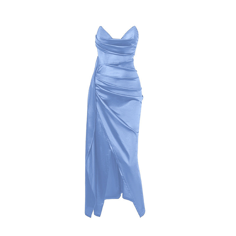 Damen figurbetontes Abendkleid mit asymmetrischem Saum und elegantem Schnitt R&B