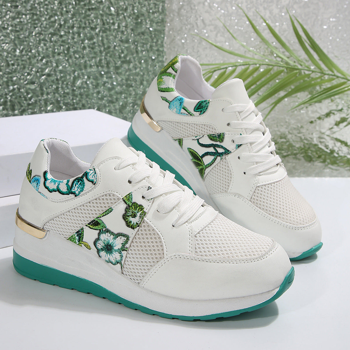 Damen Sportliche Sneakers mit floralem Design und atmungsaktivem Obermaterial R&B