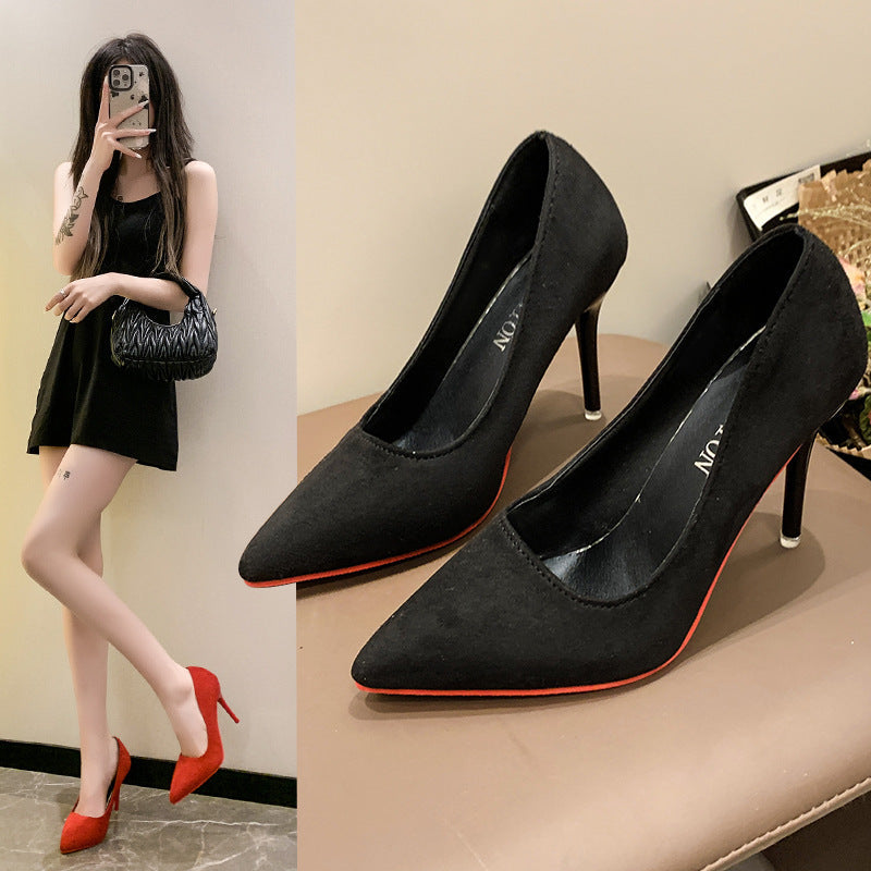 Damen Elegante spitze Pumps mit transparentem Absatz und weichem Obermaterial R&B