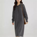 Damen Strickkleid mit Kragen und Knopfdetails R&B