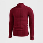 Herren Strickpullover mit hohem Kragen und Rippstruktur R&B