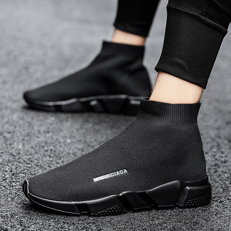 Damen Komfortable Slip-On Sneakers mit hohem Strickdesign R&B