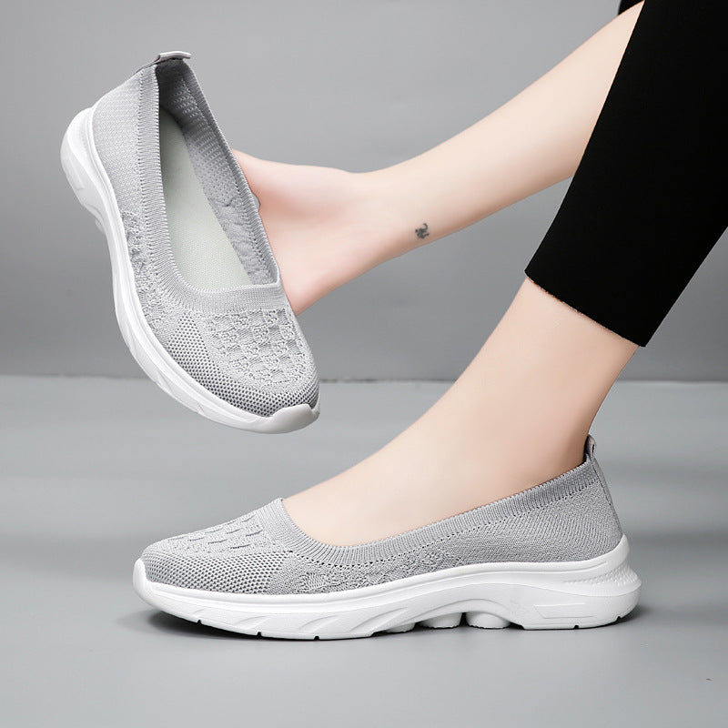 Damen Bequeme Slip-On Sneakers aus atmungsaktivem Gewe