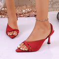Damen Slingback High Heel Sandalen mit spitz zulaufendem Zehenbereich und elegantem Riemendesign