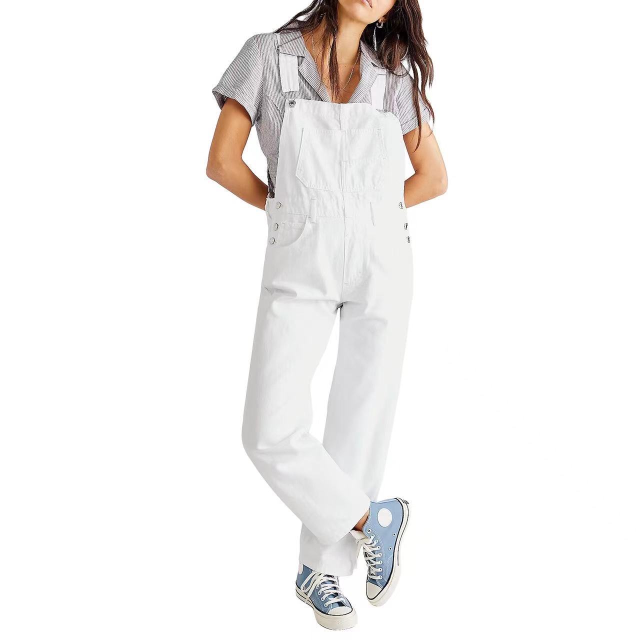 Damen Lässige Latzhose aus hochwertigem Baumwollgemisch