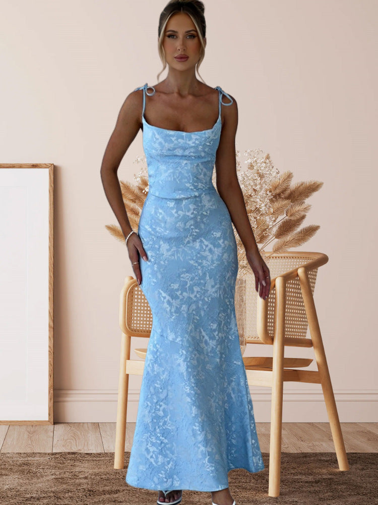 Damen Elegantes Maxikleid mit verführerischen Spaghettiträgern