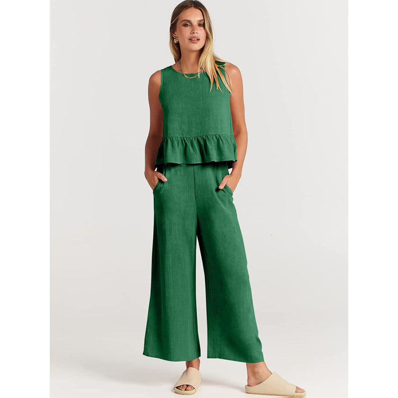 Damen lässiger Jumpsuit mit voluminösem Oberteil und seitlichen Taschen R&B
