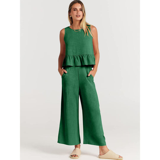 Damen lässiger Jumpsuit mit voluminösem Oberteil und seitlichen Taschen R&B
