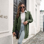 Damen Strickjacke mit strukturiertem Zopfmuster und lässigem Schnitt R&B