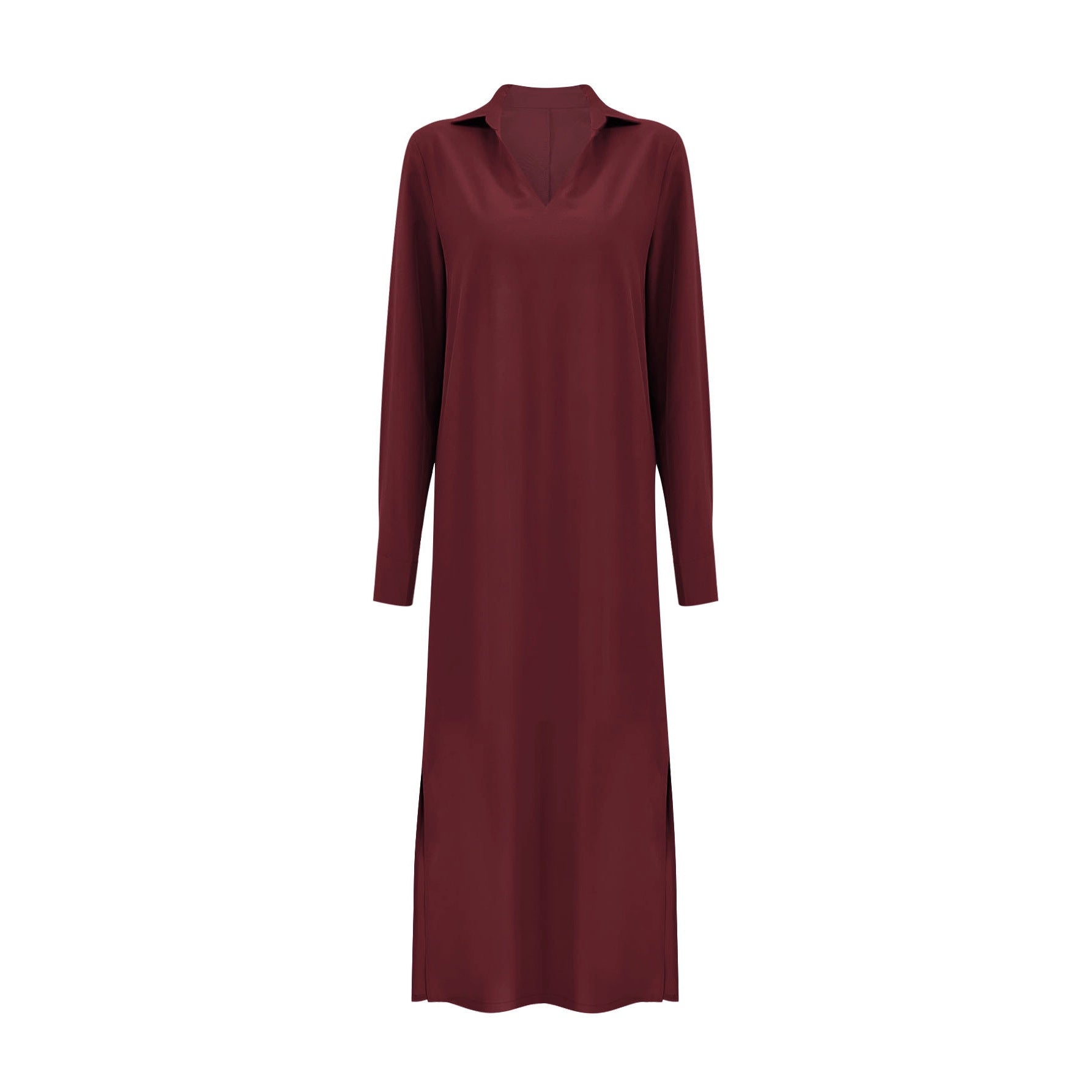 Damen Maxikleid mit praktischem V-Ausschnitt und Taschen R&B