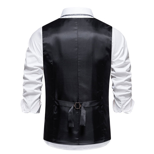 Herren elegante Anzugweste mit feinem Nadelstreifen und praktischen Taschen R&B