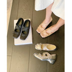 Damen Ballerinas mit modischem Strassdetails und komfortablem Gummiband