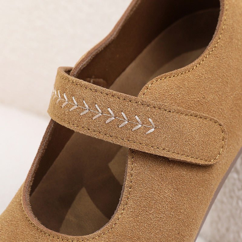 Damen Komfortable Ballerinas mit verstellbarem Riemen