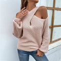 Damen Strickpullover mit modischem Cut-Out und asymmetrischem Design