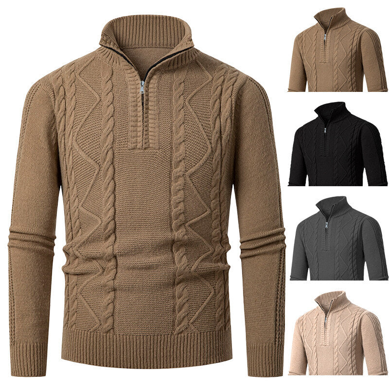 Herren Strickpullover mit hohem Kragen R&B