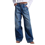 Damen Weite Denim-Hose mit elastischem Bund und lässigem Schnitt R&B