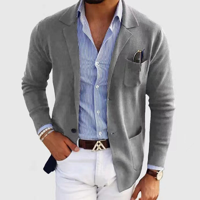 Herren eleganter Strickblazer R&B