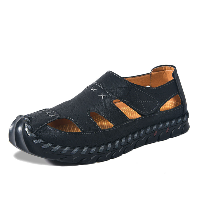 Herren Atmungsaktive Leder-Sandalen mit rutschfester Sohle R&B