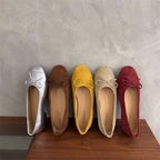 Damen Ballerina-Schuhe mit modischer Schleifenverzierung und komfortablem Fußbett R&B