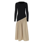 Damen Kleid mit asymmetrischem Design und Raffung R&B