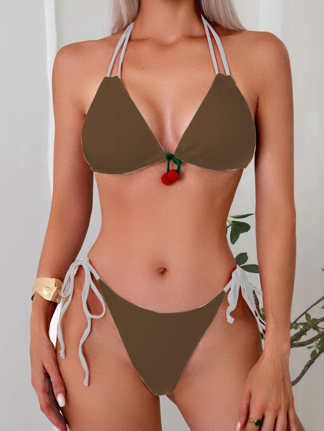 Damen Triangel-Bikini mit verspieltem Dekorelement R&B