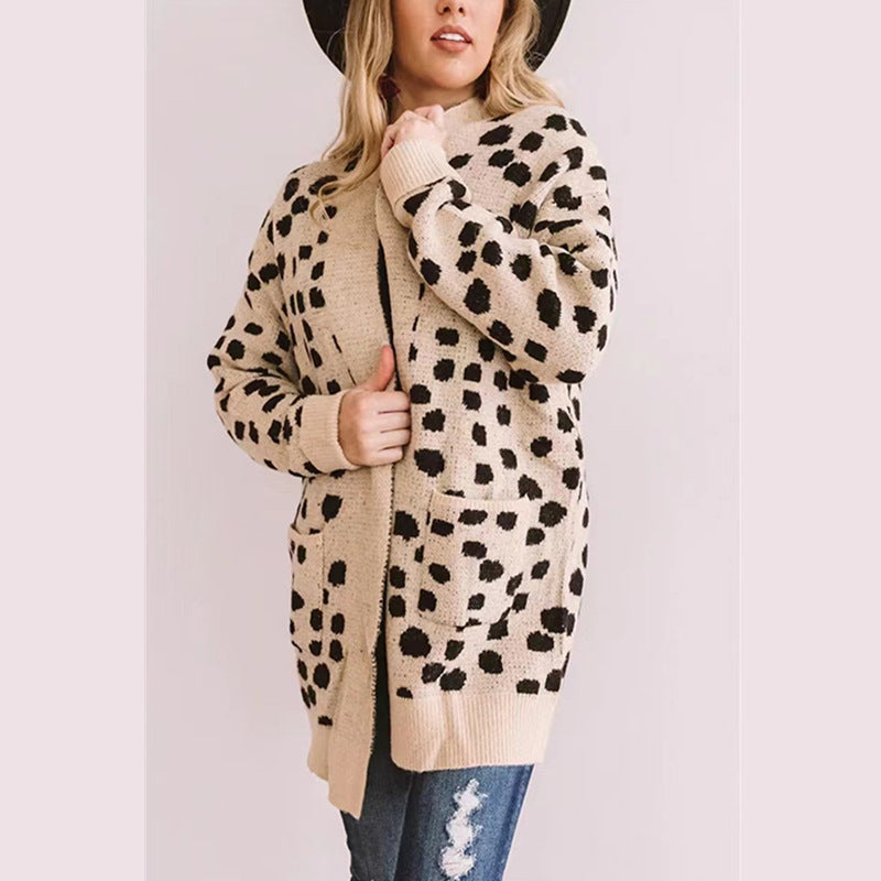 Damen Raglan-Cardigan mit stylischem Punktmuster R&B