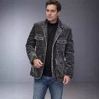 Herren leichte Cordjacke mit praktischen Taschen und modernem Design R&B