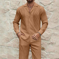 Herren eleganter Set mit feinem Strukturmuster und komfortablem Schnitt