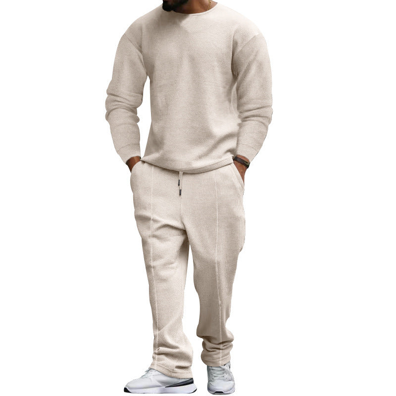 Herren lässiges Sweatshirt und Jogginghose Set mit strukturiertem Stoff R&B