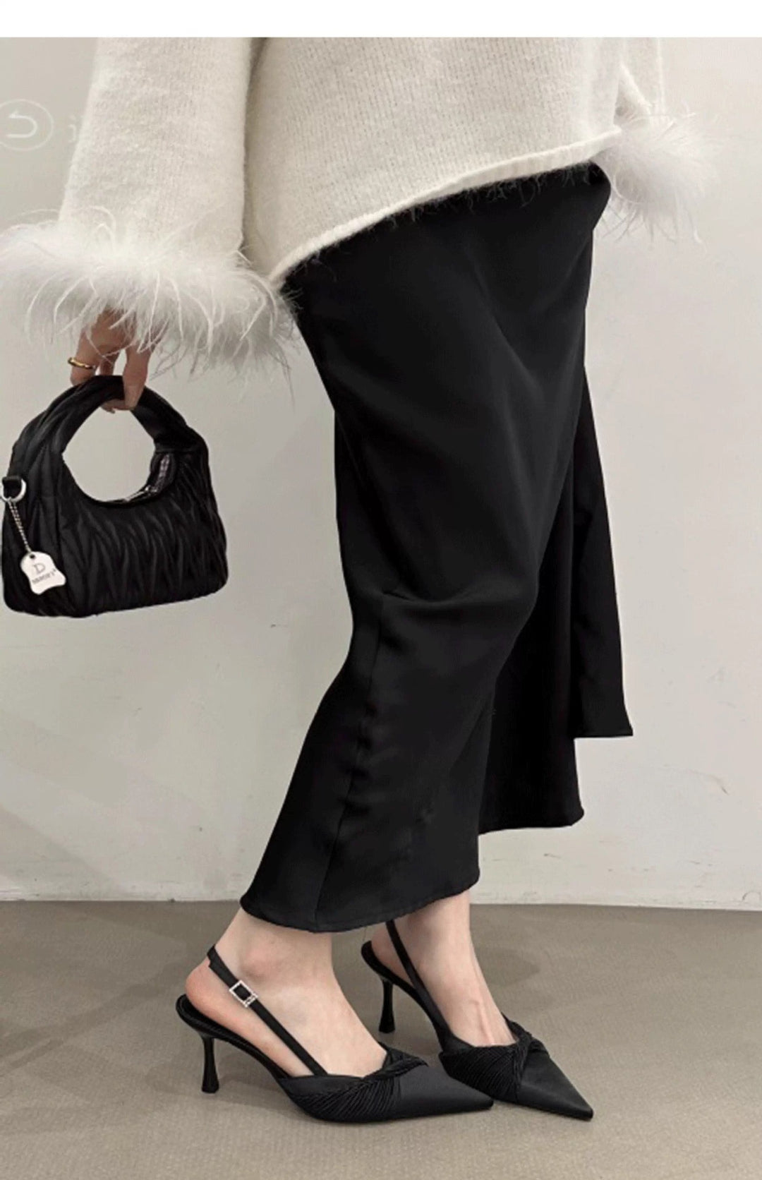 Damen Slingback High Heel Schuhe mit eleganter Raffung R&B