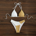 Damen Triangel-Bikini mit raffiniertem Rippdesign