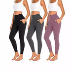 Damen Hochgeschnittene Sportleggings mit praktischen Taschen R&B