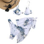 Damen Triangel-Bikini-Set mit elegantem Wickelrock R&B