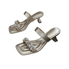 Damen elegante Slipper mit funkelnden Strassverzierungen R&B
