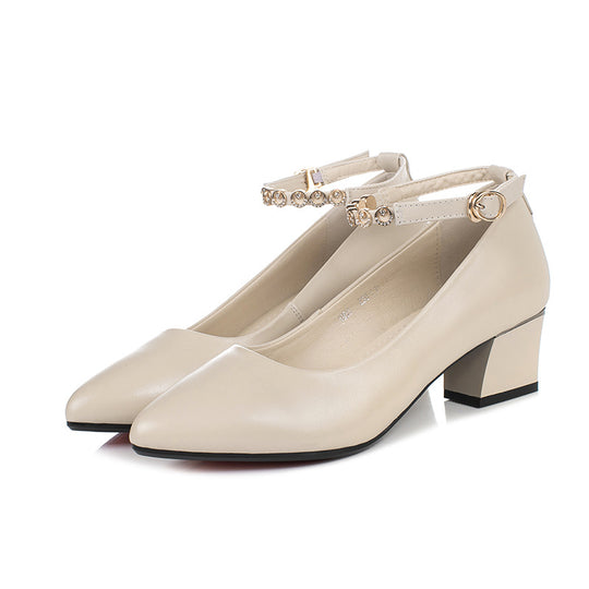 Damen Elegante Pumps mit verstellbarem Riemchen und luxuriösem Schmuckdetail R&B