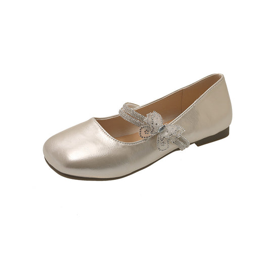 Damen elegante Ballerinas mit dekorativem Schleifen-Detail und rutschfester Sohle R&B