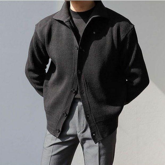 Herren Strukturierte Button-Down-Jacke R&B