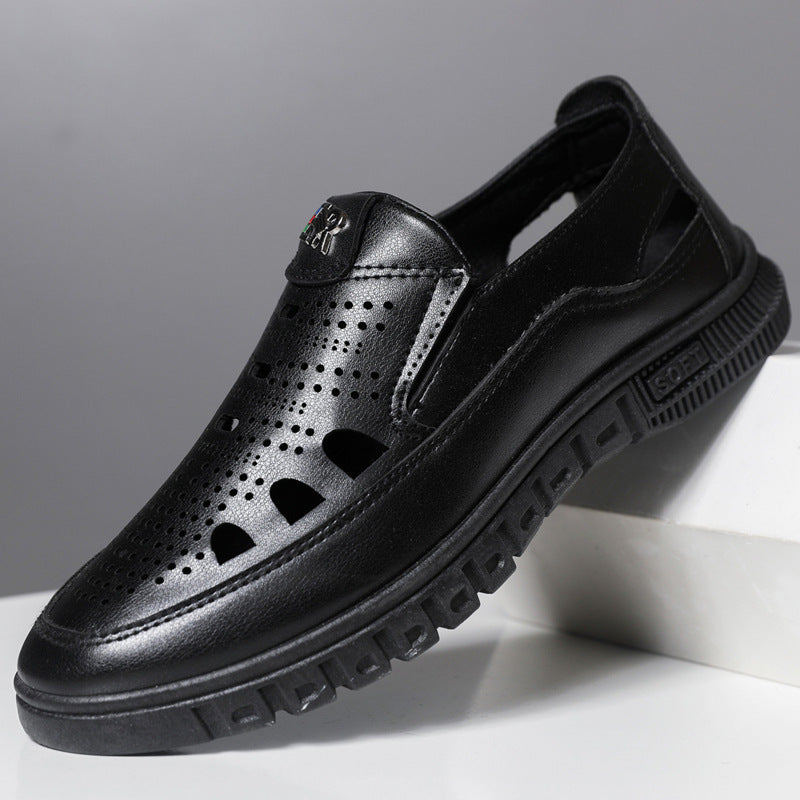 Herren Komfortable Slip-On Lederschuhe mit belüftetem Design R&B