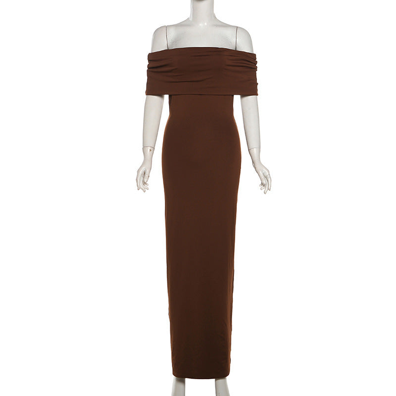 Damen Off-Shoulder Maxikleid R&B