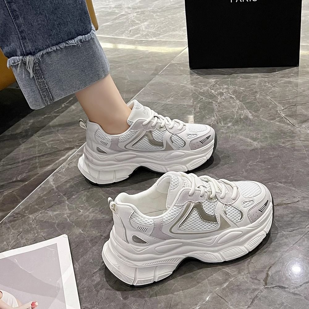 Damen Sportliche Chunky Sneakers mit atmungsaktiver Struktur und dämpfender Sohle