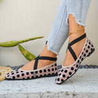 Damen Ballerinas mit Kreuzriemen R&B