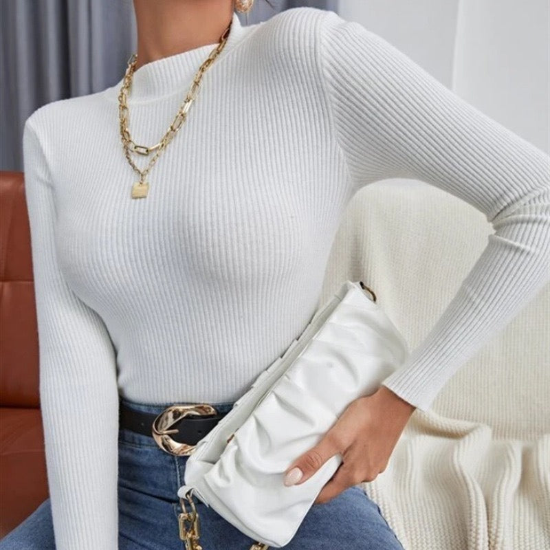 Damen Langarmshirt mit elegantem Rippenmuster R&B