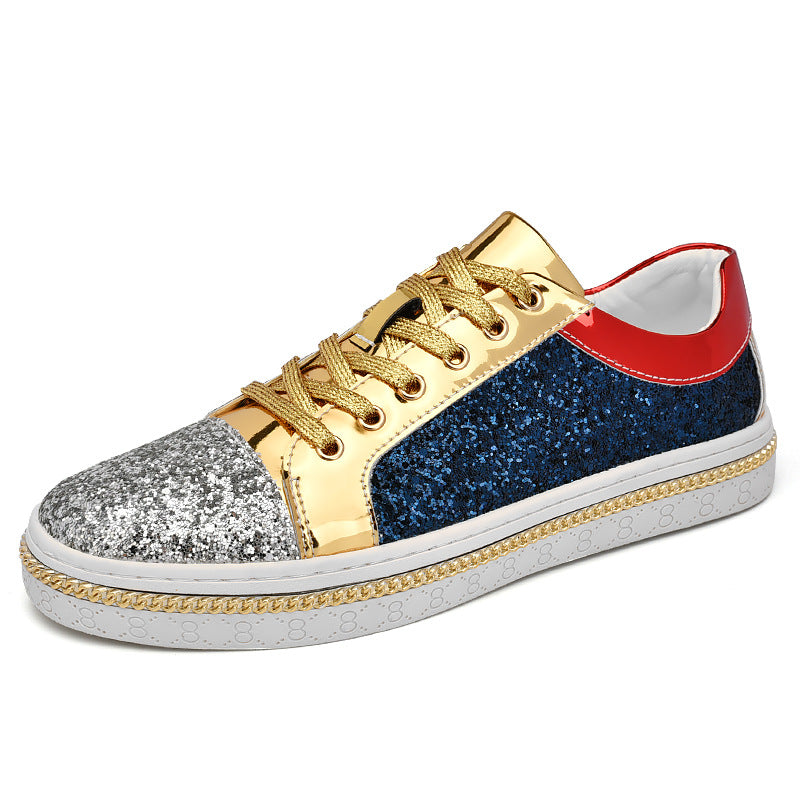 Damen Modische Sneakers mit funkelnder Oberflächenstruktur und stilvollen Akzenten R&B