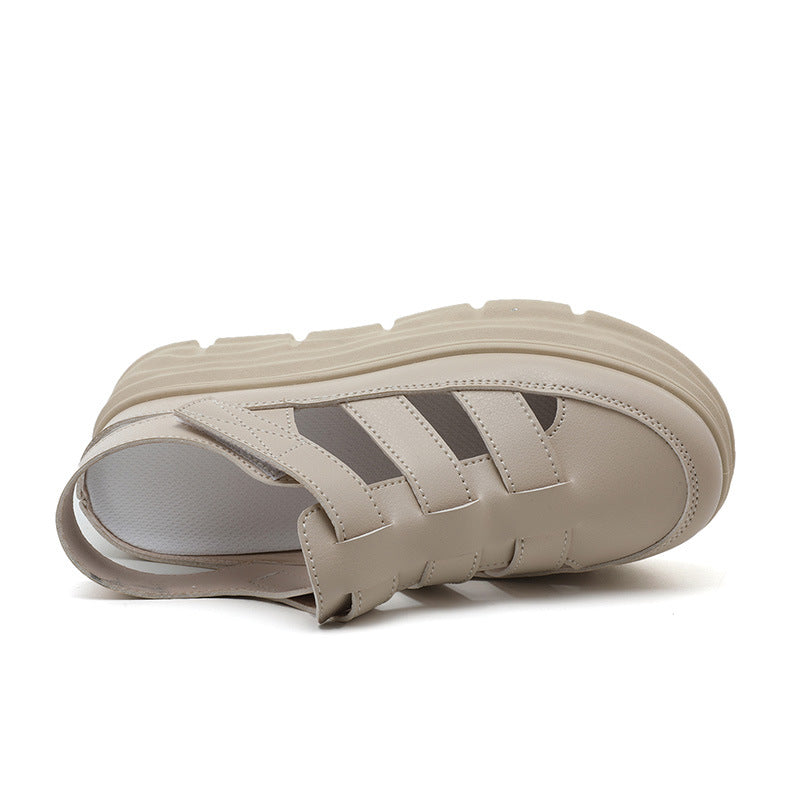 Damen modische Plateau Sandalen mit verstellbaren Riemen und dämpfender Sohle R&B