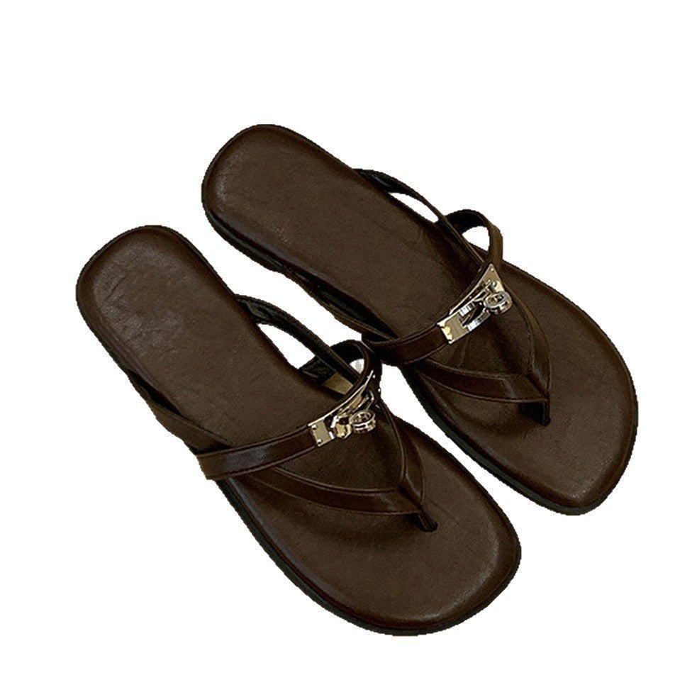 Damen modische Zehentrenner-Sandalen mit funkelnden Akzenten