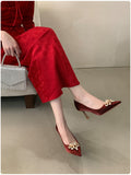 Damen Elegante High Heels mit funkelnden Perlenakzenten und schmalem Absatz R&B