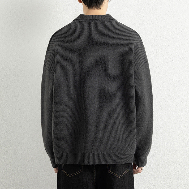 Herren lässiger Strickpullover mit modernem V-Ausschnitt und sportlichem Design