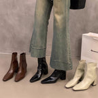 Damen Stiefeletten mit elegantem Blockabsatz und spitzem Schnitt R&B