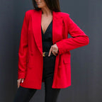Damen modischer Blazer mit doppelter Knopfleiste und raffiniertem Schnitt R&B