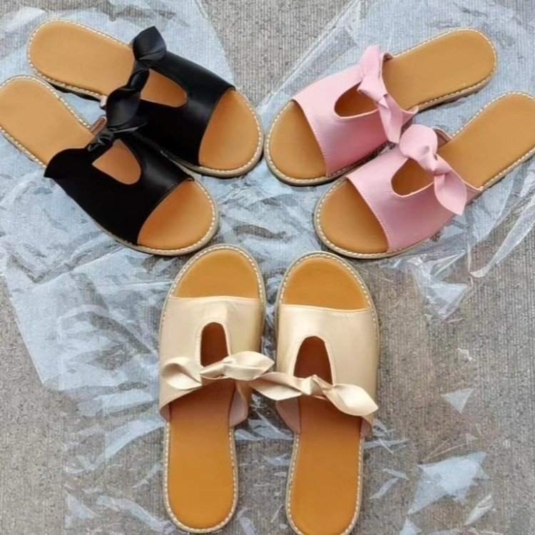 Damen Elegante und bequeme Riemchen-Sandalen mit dekorativem Schleifchen R&B